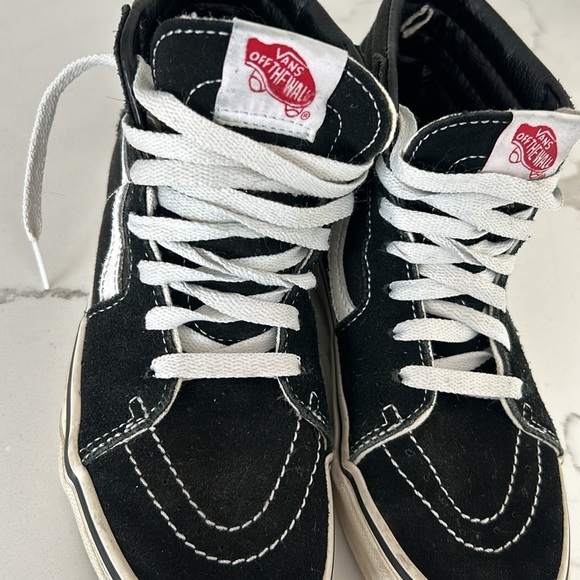 Vans Sk8-Hi Shoes Little Kids Skater Sneakers size 3 Black True white - Picture 3 of 12
